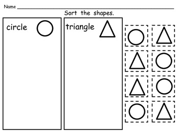 free sorting shapes practice pages both 2 d and 3 d