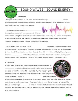 Preview of FREE Sound Waves Guided Notes | Pairs with YT Video | Print & Digital Version