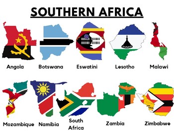 Preview of FREE- Southern Africa Flag and Map bundle | Geography | Africa | Research