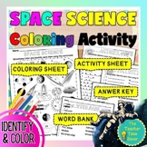 FREE Space Coloring Activity Sub Plan Printable Review Page