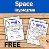 FREE Space Themed Cryptogram/Code Breaker No Prep