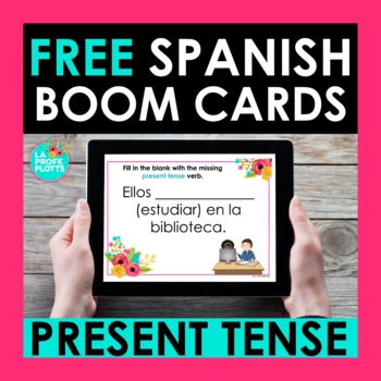 Preview of FREE Spanish BOOM Cards for Regular Present Tense Verbs