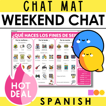 Preview of FREE Spanish Chat Mat - Weekend Chat in Present Tense - Mi Fin de Semana