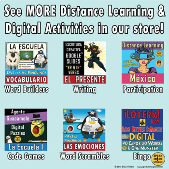 FREE Spanish Distance Learning Categories Game. Juego Gratis en español.