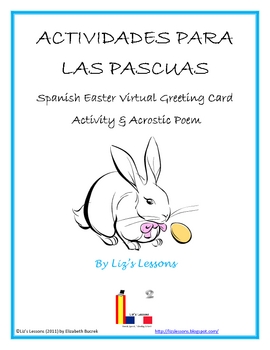 Preview of FREE Spanish Easter Virtual Greeting Cards and Acrostic Poem!