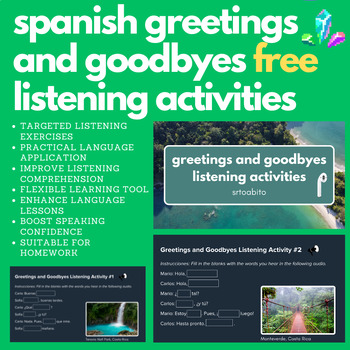 Preview of FREE Spanish Greetings and Goodbyes Listening Activities