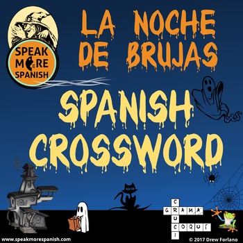 Preview of FREE Spanish Halloween Crossword Puzzle. La Noche de Brujas en Español