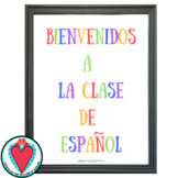 FREE Spanish Poster - Bienvenidos Welcome to Spanish Class 