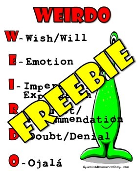 Preview of FREE Spanish Subjunctive WEIRDO Poster