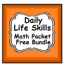 Preview of FREE Special Education Life Skills Math Daily Warm Up with IEP goals pre-written