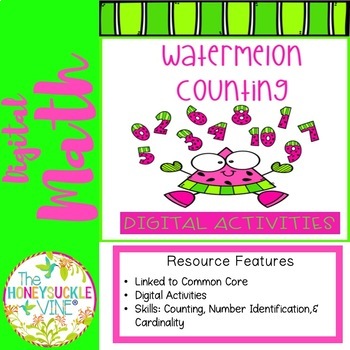 Preview of FREE Special Education  Watermelon Math Digital Activities: Counting Graphing