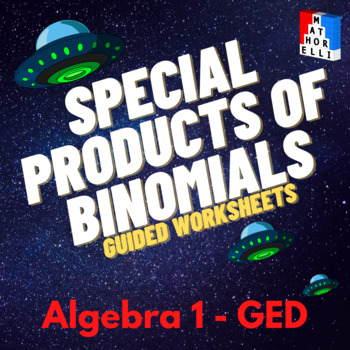 Preview of FREE Special Products of Binomials Printable Algebra Worksheet and Guide