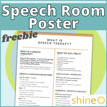 Preview of FREE Speech Language Therapy, Scope of Practice SLP Role, Therapy Poster Handout