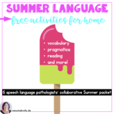 Free Summer Communication Carryover Speech Language Ideas