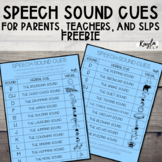 FREE Speech Sound Cues for Teachers, Parents, and SLPs