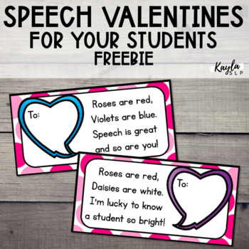 Preview of FREE Speech Therapy Valentine's Day Cards