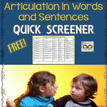 Preview of FREE! Speech Therapy: Word & Sentence Level Articulation Screener