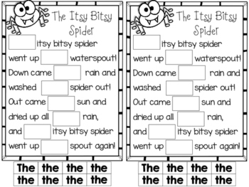 Preview of FREE Spider Sight Word Poem {October Halloween Fun} {Sight Word 'The'}