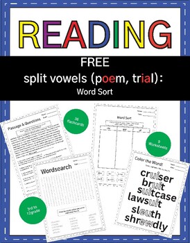 Preview of FREE Split Vowel Word Sort