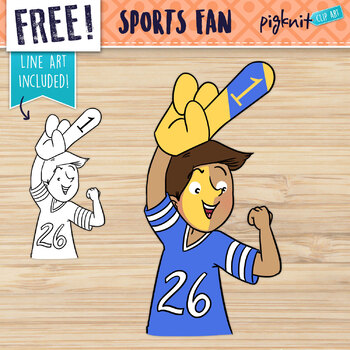 Preview of FREE Sports Fan Teen Boy Clipart | Secondary Teen