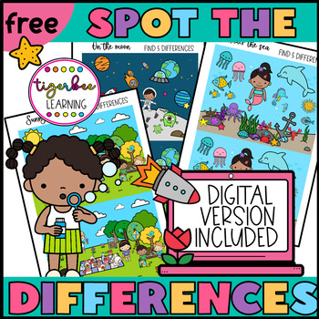 Preview of FREE Spot the Difference Perception Puzzles