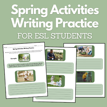 Preview of FREE Spring Activities Writing Practice Packet for English Learners ESL EFL ELD