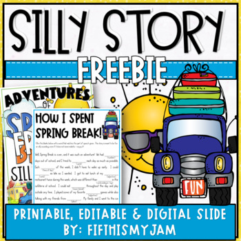 Preview of FREE Spring Break Silly Story for Students | Digital Included