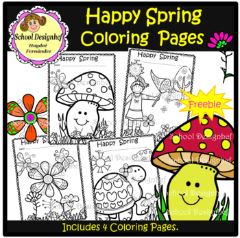 Preview of FREE Spring Coloring Pages - Freebie (School Designhcf)