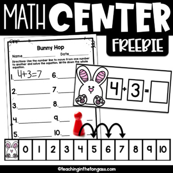 Preview of Free Printable Number Lines to 20 Spring Math Center