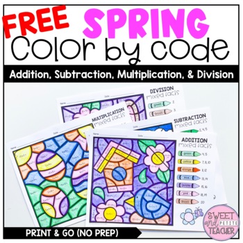 Preview of FREE Spring Math Worksheets Distance Learning