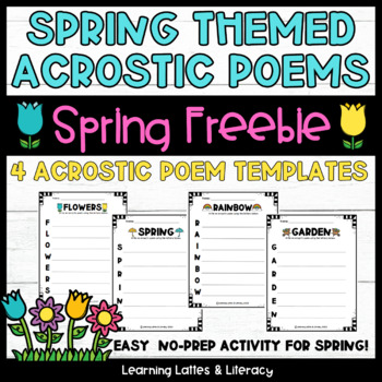 Preview of FREE Spring Poem Template Acrostic Poem March April Poem Template Poetry No Prep