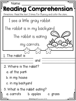 free kindergarten reading comprehension spring edition tpt