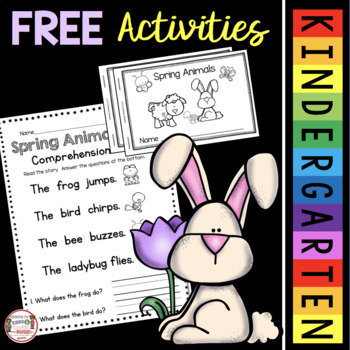 Preview of FREE Spring Reading Comprehension Passages - Writing Sentences - Animal Books