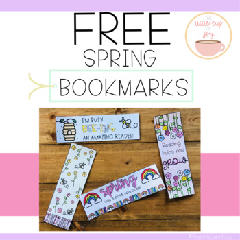 Preview of FREE Spring Themed Coloring Bookmarks