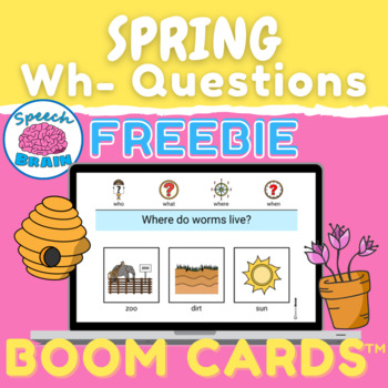 Preview of FREE Spring Wh Questions Boom Cards What Who Where When