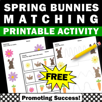 Preview of FREE Spring Easter Worksheets Fun Easy Morning Work Tracing Lines Practice Sheet