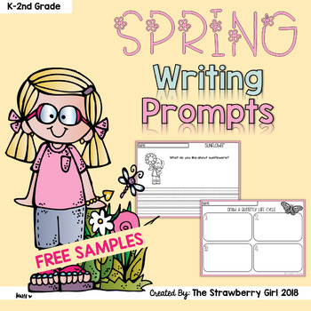 FREE Spring Writing Prompts by The Strawberry Girl | TpT