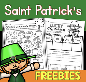 Preview of Free St. Patrick's Day Activities for Kindergarten and First Grade Worksheets