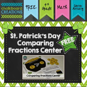 Preview of FREE St. Patrick's Day Comparing Fractions Center for March (Differentiated)