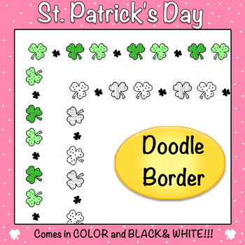 Preview of FREE St Patrick's Day Doodle Border - March Clip Art Frame
