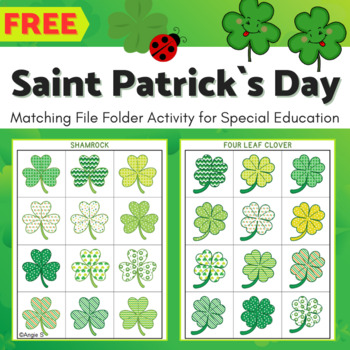 Preview of St Patrick`s Day Speech Therapy Matching Activity Special Education Autism FREE