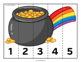 FREE St. Patrick's Day Number Puzzle Math Center