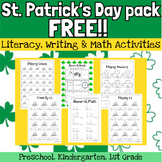FREE St Patrick's Day Pattys literacy math shamrock kinder