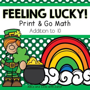 Preview of FREE St. Patrick's Day Print & Go Math (Addition to 10)