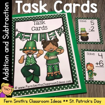 Preview of St. Patrick's Day Addition and Subtraction Task Cards