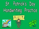 FREE St. Patrick's Day Handwriting Practice- Kindergarten 