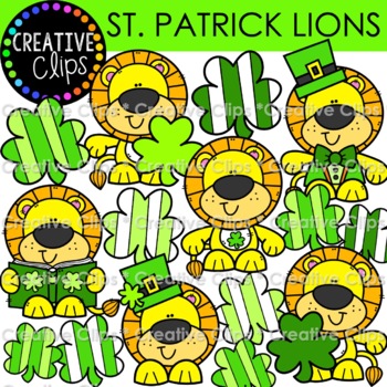 Preview of FREE! St Patricks Day Lions Clipart {St. Patrick's Day Clipart}