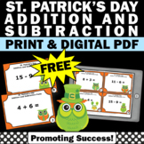 FREE St Patricks Day Math Activities Games Addition and Su