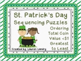 FREE St. Patrick's Day Sequencing Puzzles Total Coin Value