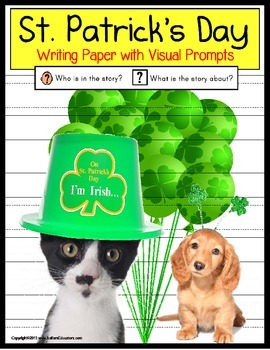 Preview of FREE St. Patricks Day Writing Papers with Visual Prompts for Special Education